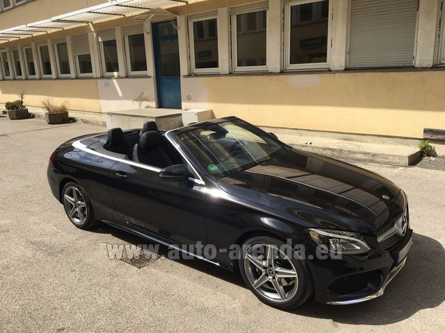Прокат Мерседес-Бенц C 180 Cabrio AMG Комплектация чёрный в Португалии
