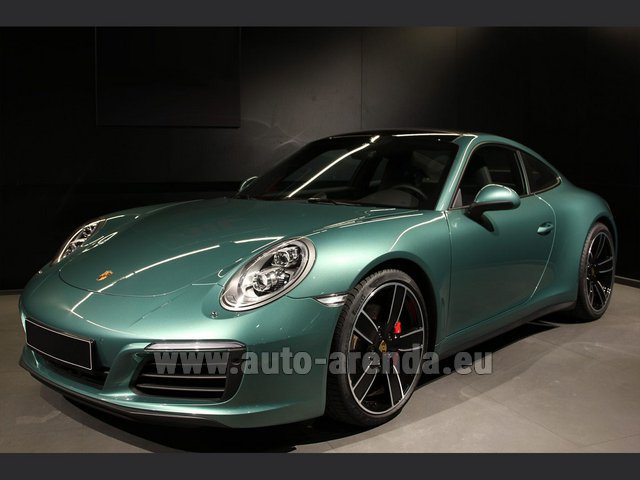 Rental Porsche 911 991 4S Racinggreen Individual Sport Chrono in Italy