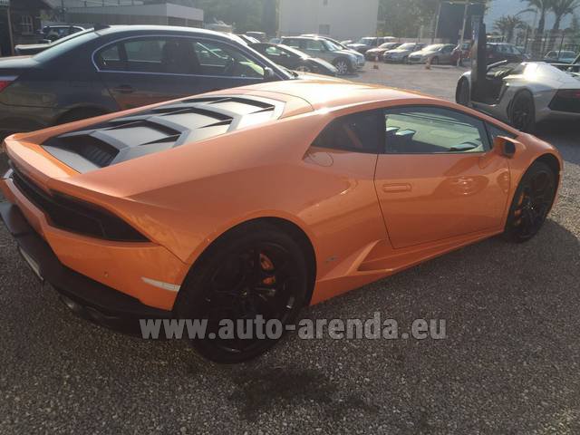 Rental Lamborghini Huracan LP 610-4 Orange in Europe